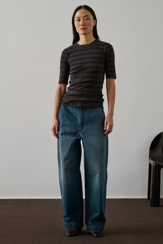 Tee-Shirt Gloria - Aubergine/Anthracite - Coton - Femme