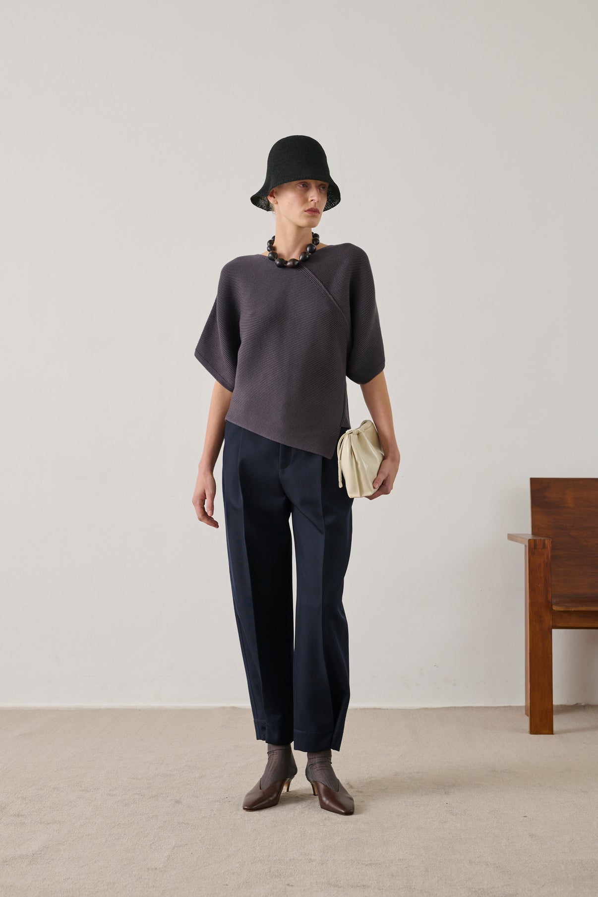 Pull Essaouira - Gris Aubergine - Coton - Femme vue 1