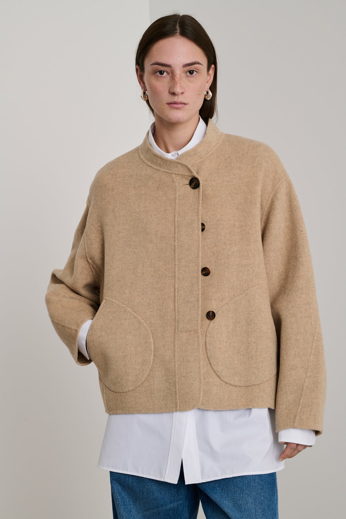 Manteau Windsor - Beige Chiné - Laine - Femme vue 3